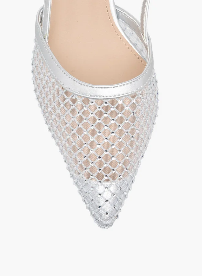 Flora Bella By Shoexpress Embellished Pointed Toe Shoes with Buckle Closure and Stiletto Heels