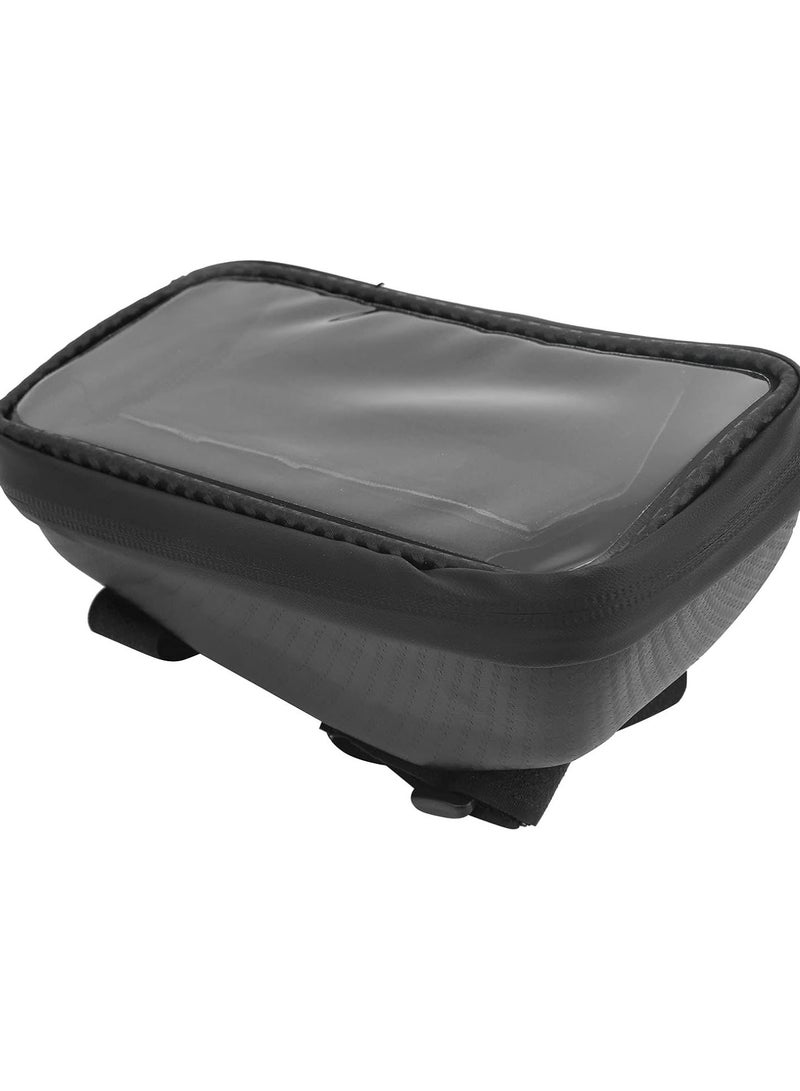 GGOOT Bike Phone Front Frame Bag, 6in Waterproof Bicycle Phone Front Frame Bicycle Bag Bike Touch Screen Front Beam Bag Cycling Accessories Black - Image 2