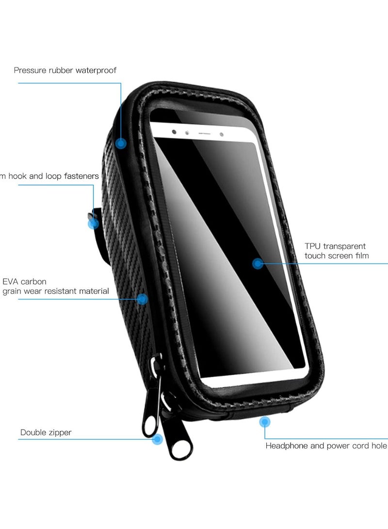 GGOOT Bike Phone Front Frame Bag, 6in Waterproof Bicycle Phone Front Frame Bicycle Bag Bike Touch Screen Front Beam Bag Cycling Accessories Black - Image 5