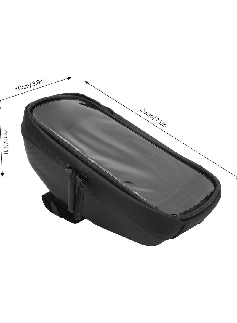 GGOOT Bike Phone Front Frame Bag, 6in Waterproof Bicycle Phone Front Frame Bicycle Bag Bike Touch Screen Front Beam Bag Cycling Accessories Black - Image 4