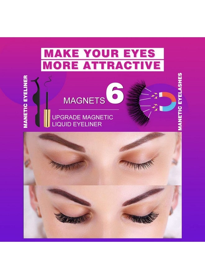 Royaomis 10 Pairs Cat-Eye Magnetic Lashes With Eyeliner Natural Looking, 3D Magnetic Eyelashes Natural Look With Eyeliner, Fake Eyelashes Magnetic, Eye Lashes Pack Natural Magnetic Eyelashes - Image 3