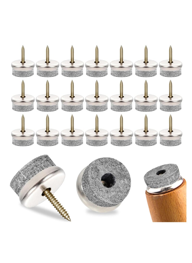 Excefore Felt Glide Screws, 50 Pcs 22mm Diameter Felt Pads for Furniture Feet, Round Chair Leg pads Nail-on Slider Pads for Wooden Furniture Stools Table Leg Feet - Image 1