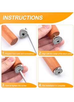 Excefore Felt Glide Screws, 50 Pcs 22mm Diameter Felt Pads for Furniture Feet, Round Chair Leg pads Nail-on Slider Pads for Wooden Furniture Stools Table Leg Feet  - Image 3