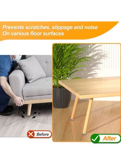 Excefore Felt Glide Screws, 50 Pcs 22mm Diameter Felt Pads for Furniture Feet, Round Chair Leg pads Nail-on Slider Pads for Wooden Furniture Stools Table Leg Feet  - Image 5