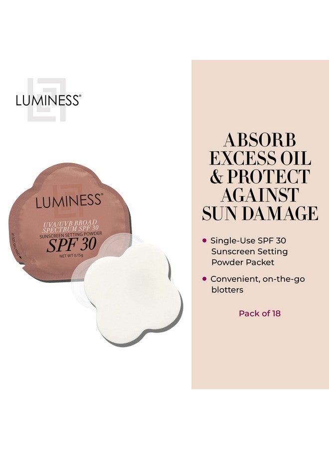 LUMINESS Sunscreen Setting Powder Packets Spf 30 18 Pack Uvauvb Broad Spectrum Protection Nongreasy & Nonirritating For All Skin Types Travelfriendly Singleuse & Portable Packets - Image 2