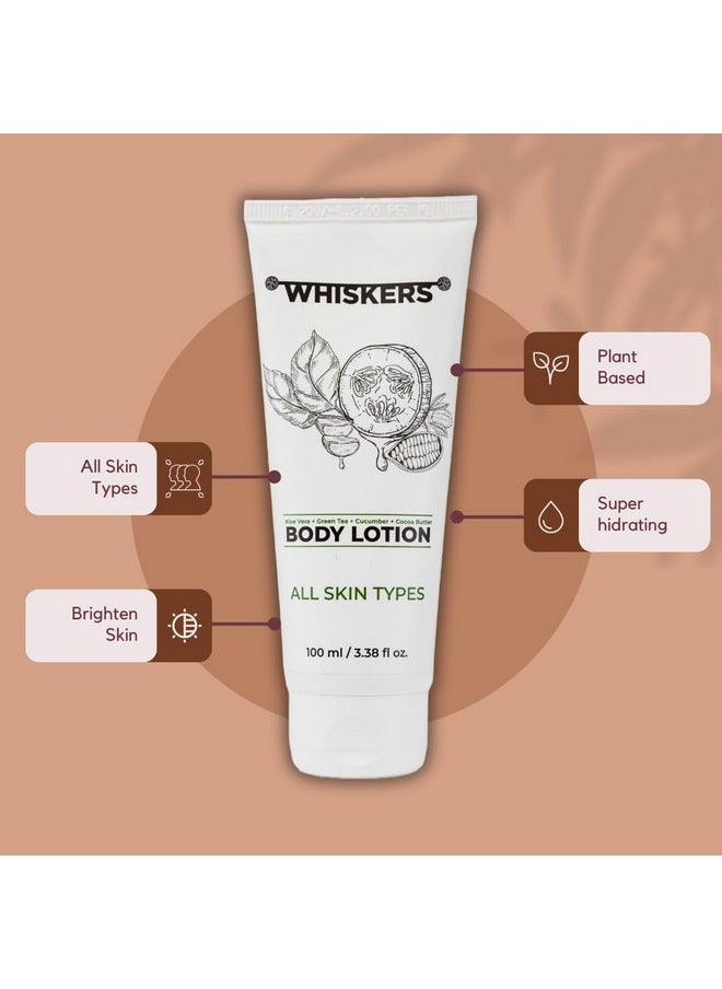 WHISKERS - Whiskers Advanced All Day Aloe Vera & Cocoa Butter Intensive Body Lotion|Daily Moisturizer For All Skin Types|Deep Hydration|Green Tea Extract|Cucumber Extract|100ml - Image 1