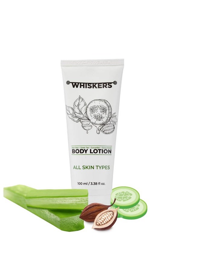 WHISKERS - Whiskers Advanced All Day Aloe Vera & Cocoa Butter Intensive Body Lotion|Daily Moisturizer For All Skin Types|Deep Hydration|Green Tea Extract|Cucumber Extract|100ml - Image 1