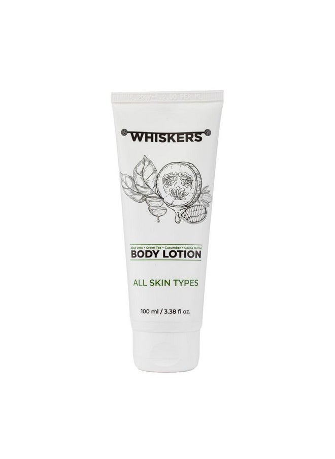 WHISKERS - Whiskers Advanced All Day Aloe Vera & Cocoa Butter Intensive Body Lotion|Daily Moisturizer For All Skin Types|Deep Hydration|Green Tea Extract|Cucumber Extract|100ml - Image 1