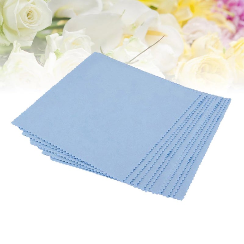 Blue Microfiber Cleaning Cloths 80 Pack for Glasses Lenses Screens Jewelry and Electronics - Image 3