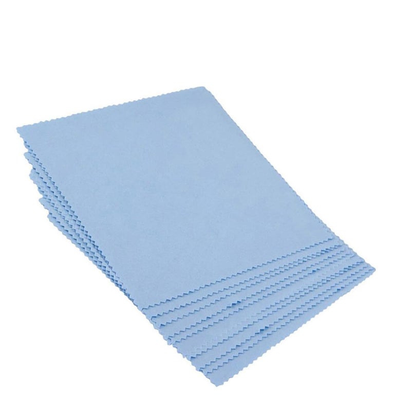 Blue Microfiber Cleaning Cloths 80 Pack for Glasses Lenses Screens Jewelry and Electronics - Image 2