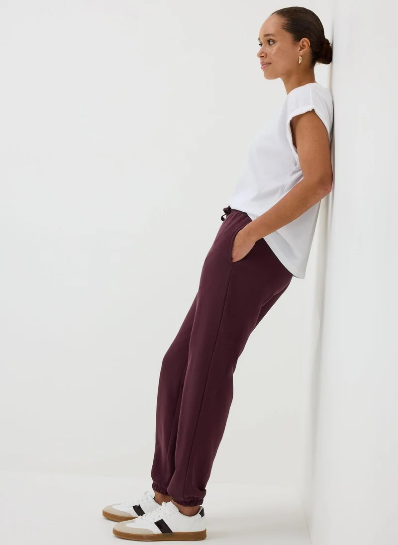 Burgundy Tapered Jogging Bottoms
