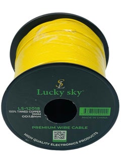 Lucky Sky Lucky Sky 20awg Wire Flexible Silicone Tinned Copper Wires Silicone Rubber Insulated 7 Black Red Yellow Green Blue White GRAY 100M 328ft OD:-1.8mm 300V Stranded Hook up Wire (YELLOW)  - Image 2