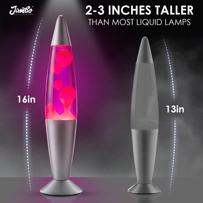 JAMBO 16" Beautiful Lamp- Purple with Pink Wax, Relaxing Liquid Light, Night Light Nightlight, Home Decor Living Room Office Bedroom Lamp for Adults Teens Kids, Magma Motion - Image 5