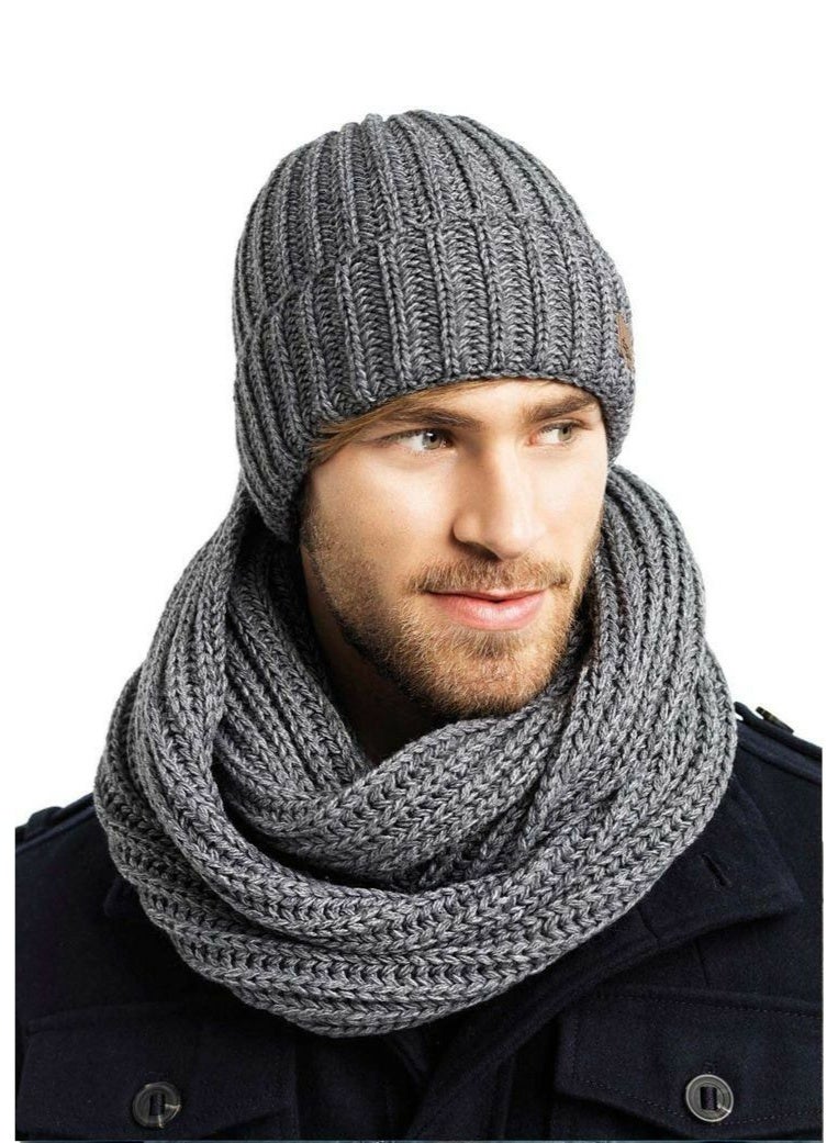 Men's handmade winter ice cap/scarf