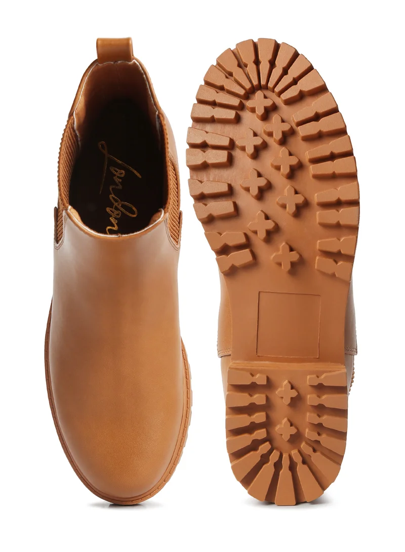 London Rag Chelsea Styled Ankle Boot in Tan