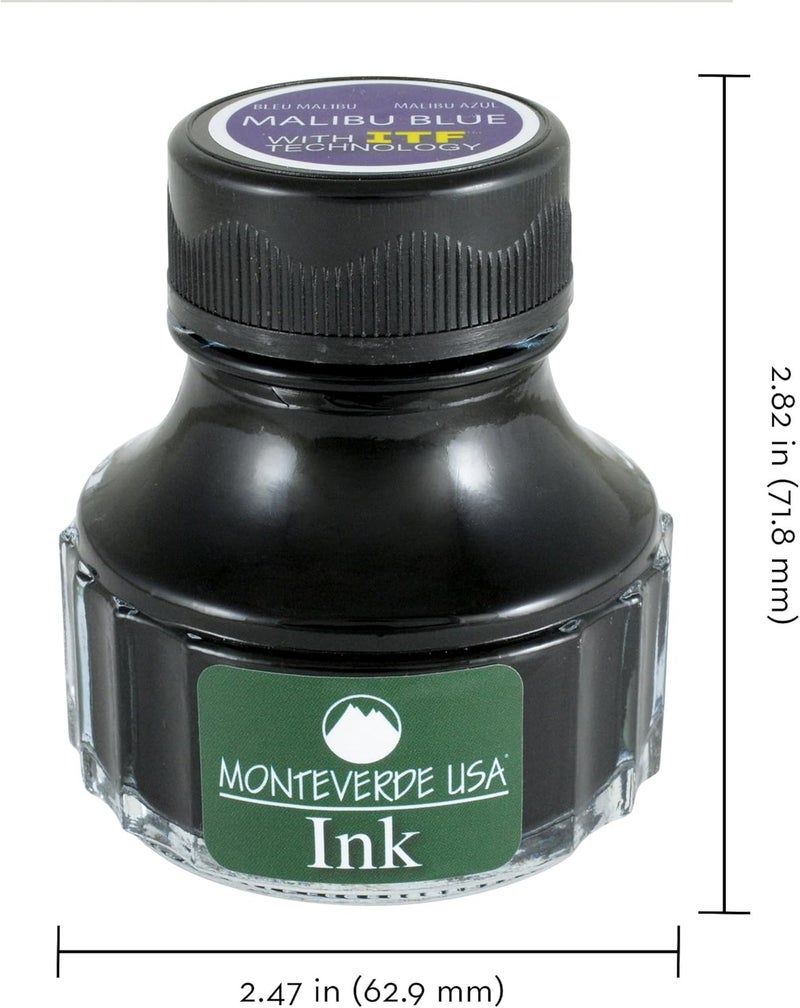 Monteverde USA Ink with ITF Technology, 90 ml Malibu Blue (G308BU) - Image 2