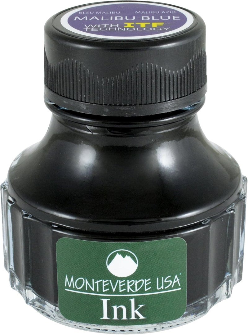 Monteverde USA Ink with ITF Technology, 90 ml Malibu Blue (G308BU) - Image 1