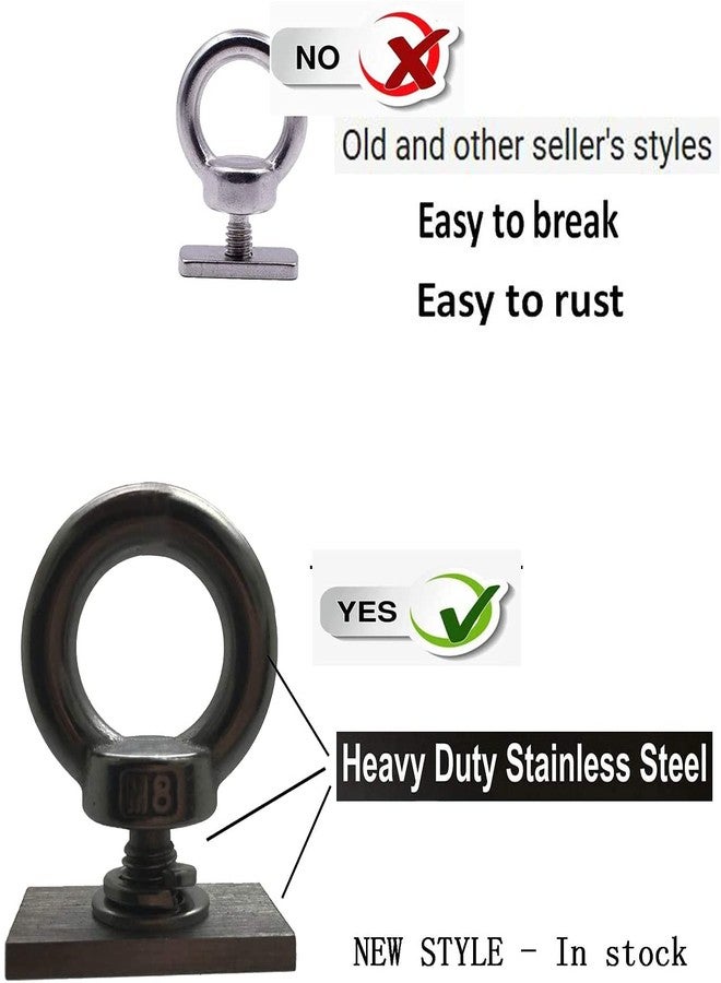 Pmsanzay 2 Pack M8 Heavy-Duty Full Stainless Steel Eye Bolt Eyelet, Kayak Track Mount Rail Tie Down Eyelet to Hold Your Bungee Cord or Ropes Anchoring, with Spring Washer Anchoring kit - No Track - Image 4