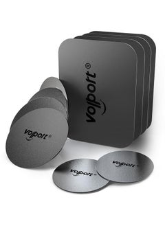 volport Metal Plate For Phone Magnet 10 Pack Magicplate With 3M Adhesive Replacement For Magnetic Phone Car Mount Holder & Cradle & Stand (Vent/Cd/Windshield/Dashboard) Rectangle And Round  - Image 1