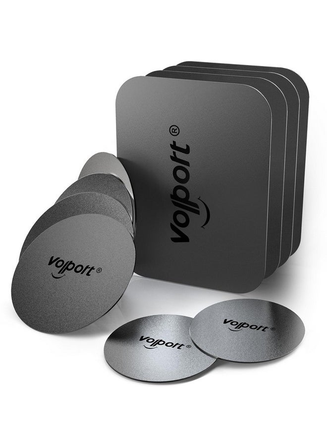 volport Metal Plate For Phone Magnet 10 Pack Magicplate With 3M Adhesive Replacement For Magnetic Phone Car Mount Holder & Cradle & Stand (Vent/Cd/Windshield/Dashboard) Rectangle And Round  - Image 1