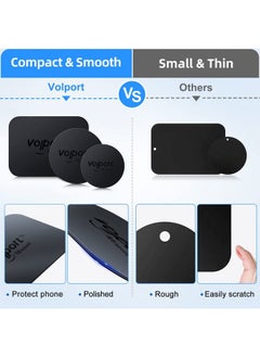 volport Metal Plate For Phone Magnet 10 Pack Magicplate With 3M Adhesive Replacement For Magnetic Phone Car Mount Holder & Cradle & Stand (Vent/Cd/Windshield/Dashboard) Rectangle And Round  - Image 4