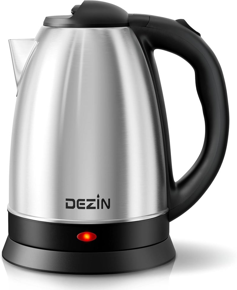 DEZIN Electric Kettle Upgraded, BPA Free 2L Stainless Steel Tea Kettle, Fast Boil Water Warmer with Auto Shut Off and Boil Dry Protection Tech for Coffee, Tea, Beverages - Image 1