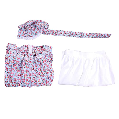 Vibsion Girls Pioneer Prairie Costume Pilgrim Dress Kids Floral Colonial Village Girl Costumes Bonnet Apron Set - Image 5