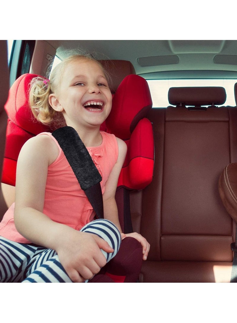 Excefore 4 Packs Car Seat Belt Pads Cover, Soft Comfort Comfortable Genuine Sheepskin Safety Seat Belt Strap Cover Shoulder Pad For Adult & Kid Car Use, Also Good For Backpack, Shoulder Bag & More - Image 5