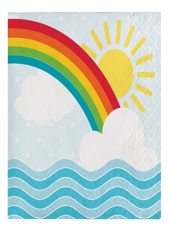 Creative Converting 317255 16 Count Paper Beverage Napkins, Noah's Ark, 5" - Image 1