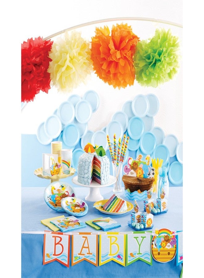 Creative Converting 317255 16 Count Paper Beverage Napkins, Noah's Ark, 5" - Image 2