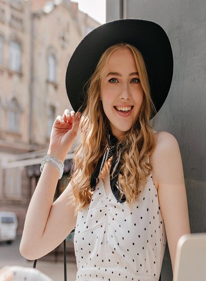 سوار YBMYCM متعدد الطبقات مرصع بأحجار الراين الكريستالية، ذهبي وفضي، مناسب للنساء كإكسسوار مجوهرات لحفلات التخرج والزفاف والمواعدة (فضي كبير) - Image 3