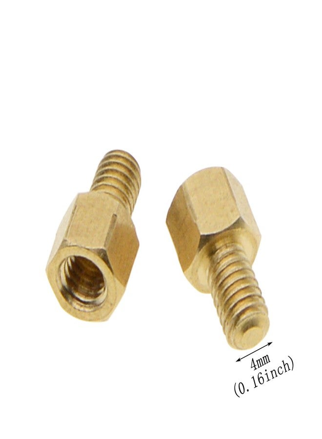 Saim Brass Female Male Threaded Hex Standoff Spacer M4x5mm+6mm 60 Pcs - Image 3