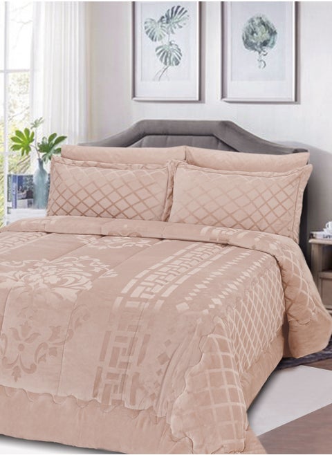 Master Home Textile Velvet Comforter Sets, 4Pcs Single Size, Fits 120 x 200 cm Single Size Bed, Soft, Warm