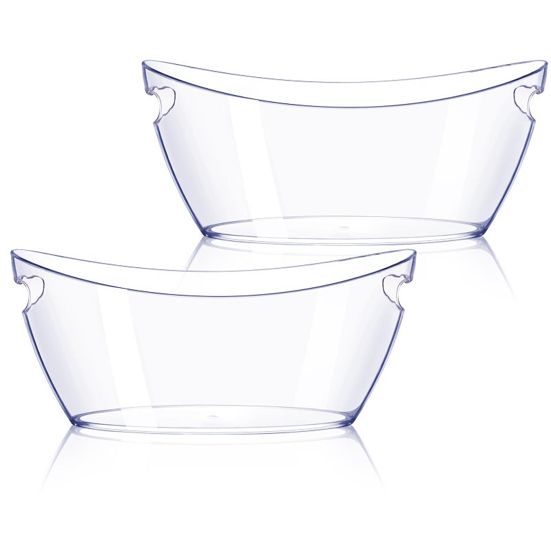 tchrules Ice Bucket 2 PCS, Thickened Ice Buckets for Parties, Mimosa Bar Supplies Beverage Tub for Champagne Beer Sparkling Wine Cocktailsï¼ˆ5.5L) 16.5 * 7.3 * 6.8inch - Image 1