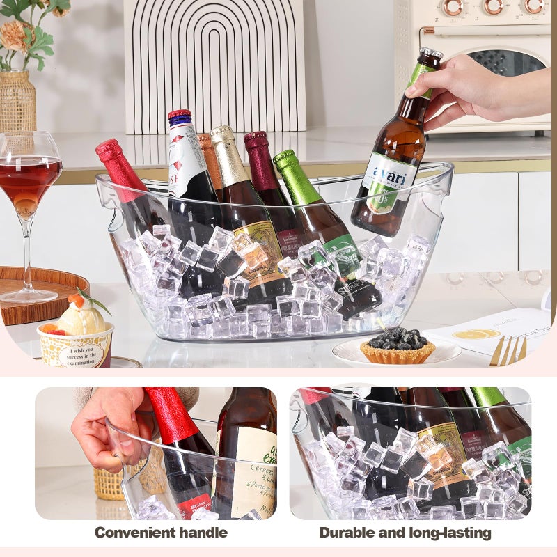 tchrules Ice Bucket 2 PCS, Thickened Ice Buckets for Parties, Mimosa Bar Supplies Beverage Tub for Champagne Beer Sparkling Wine Cocktailsï¼ˆ5.5L) 16.5 * 7.3 * 6.8inch - Image 4