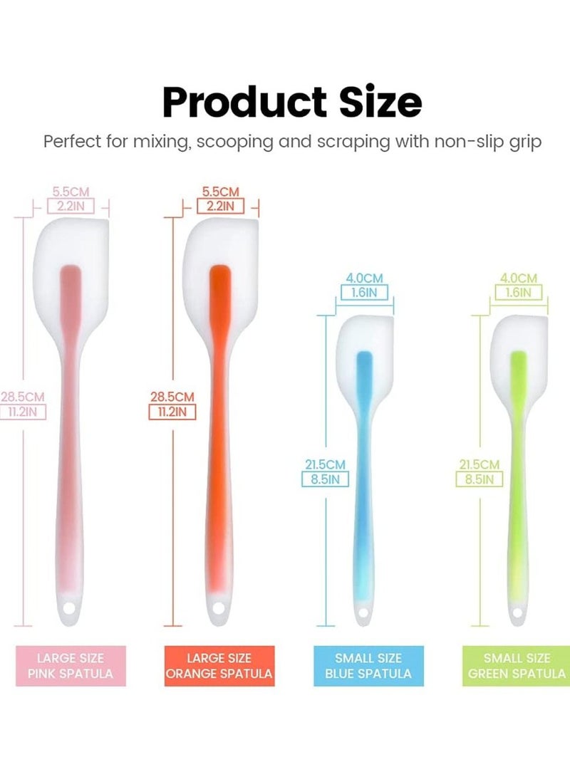 4 Pcs Silicone Spatula Set, Heat Resistant Scraper Kitchen Utensils for Baking, Cooking, and Mixing High Rubber Non Stick