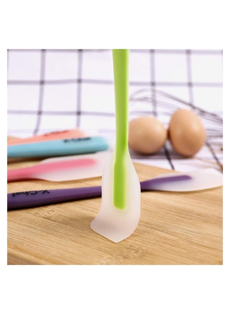 4 Pcs Silicone Spatula Set, Heat Resistant Scraper Kitchen Utensils for Baking, Cooking, and Mixing High Rubber Non Stick