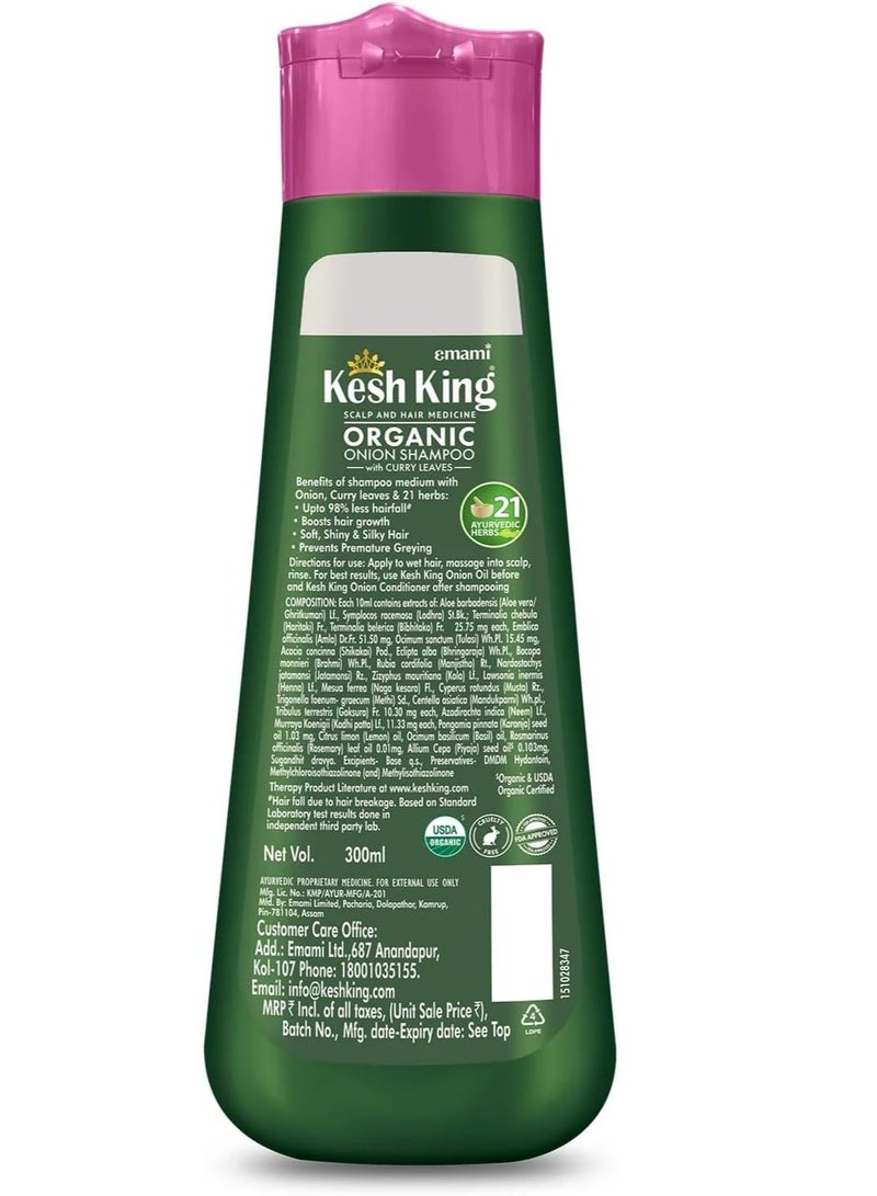 Kesh King Ayurvedic Organic Onion Shampoo with Curry Leaves 300ml - Image 2