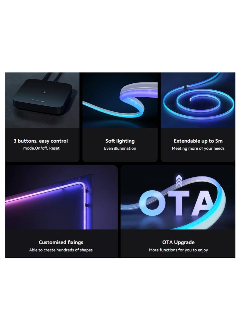 Xiaomi Xiaomi Smart Lightstrip Pro | Soft Uniform Colours | Sound Reactive Light | RGB Gaming Light Effects | Plenty of pre-Set Modes| Built in Microphone | White  - Image 3