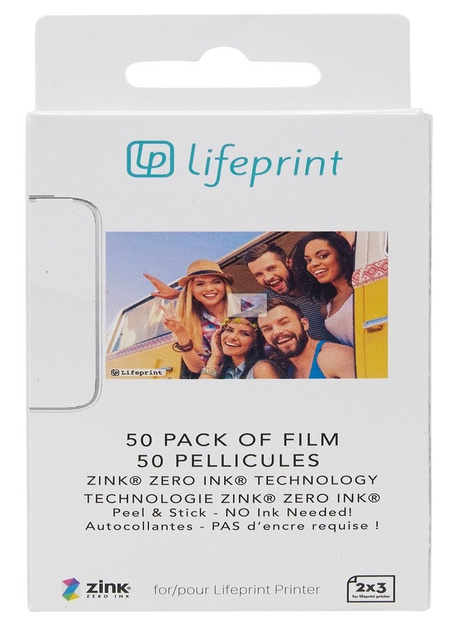 Lifeprint 50 pack of film for Lifeprint Augmented Reality Photo AND Video Printer. 2x3 Zero Ink sticky backed film - Image 1