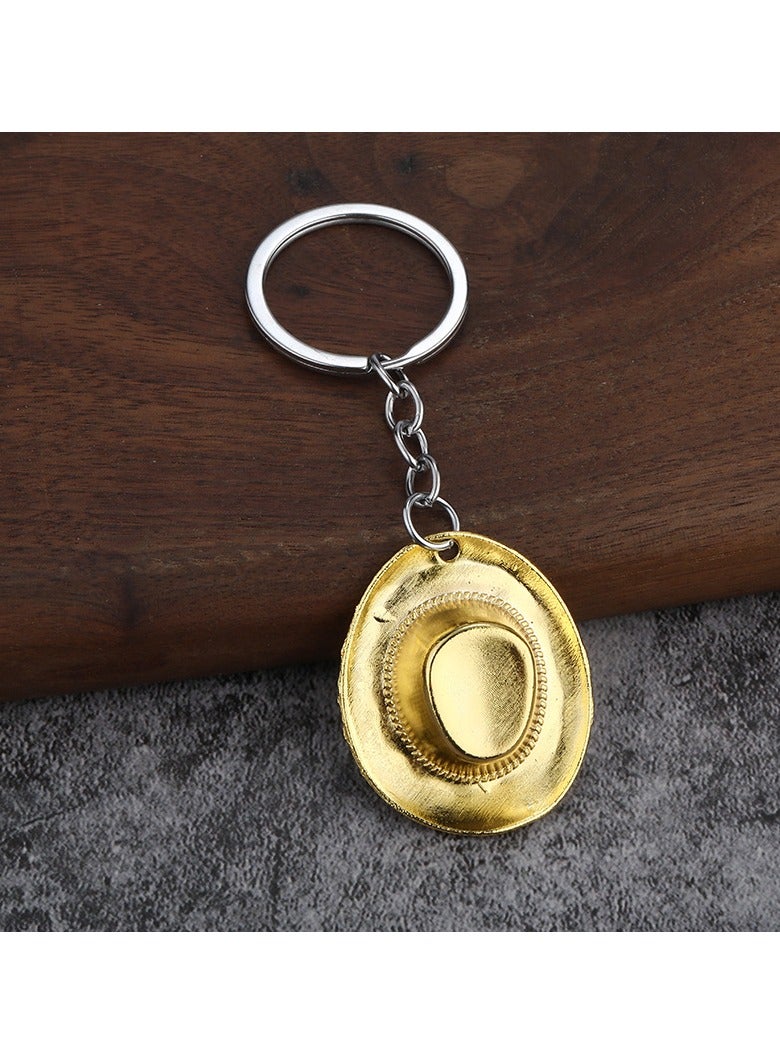 Gold Vintage Creative Bronze Hat Keychain