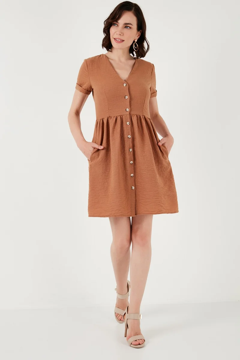 Lela Button Front Dress