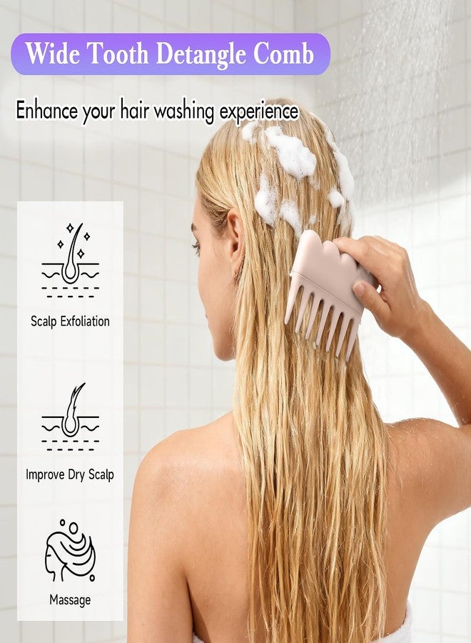 KISMETICS-Wide Tooth detangle Comb for Women, For Thick And Curly Hair,Thick Long Detangling Hair with Chubby Silicone Soft Grip ，Even cuter. - Image 3