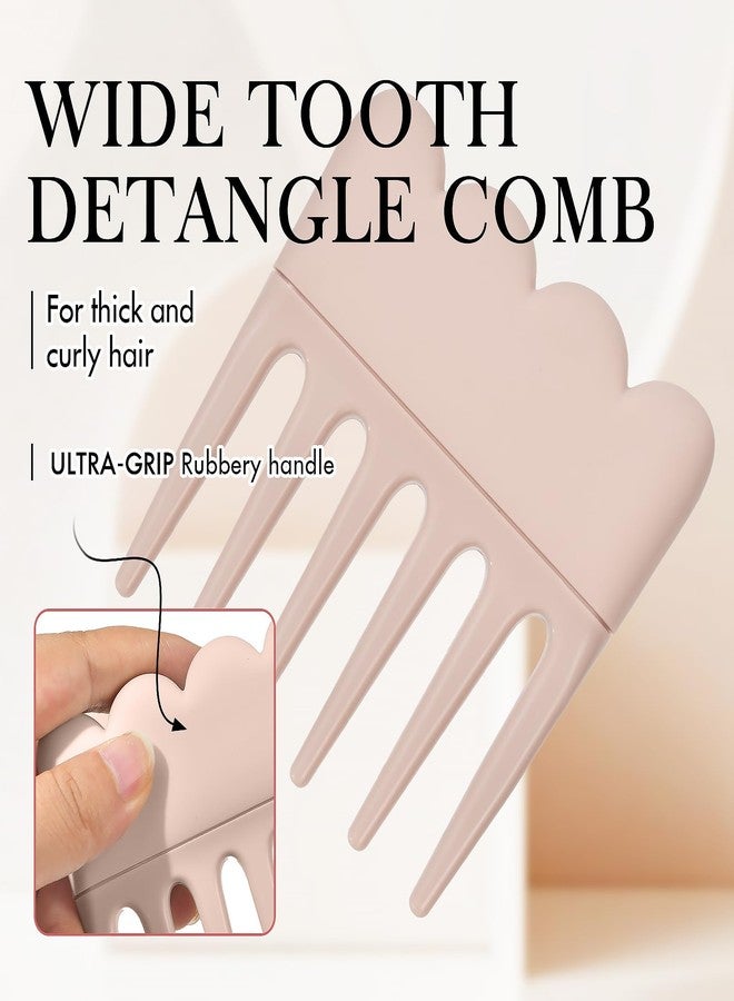 KISMETICS-Wide Tooth detangle Comb for Women, For Thick And Curly Hair,Thick Long Detangling Hair with Chubby Silicone Soft Grip ，Even cuter. - Image 5