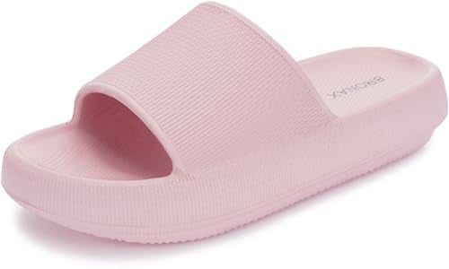 BRONAX Pillow Slippers for Women and Men | House Slides Shower Sandals | Cushioned Thick Sole 40-41 Pink - Image 1