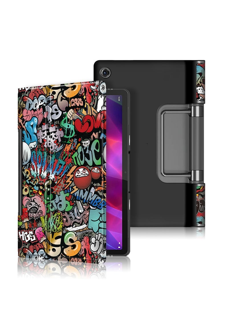 Custer Case for Lenovo Yoga Tab 11" YT-J706F - Ultra-Thin PU-Leather Hard Shell Cover for Lenovo Yoga Tab 11" YT-J706F - (Graffiti) - Image 1