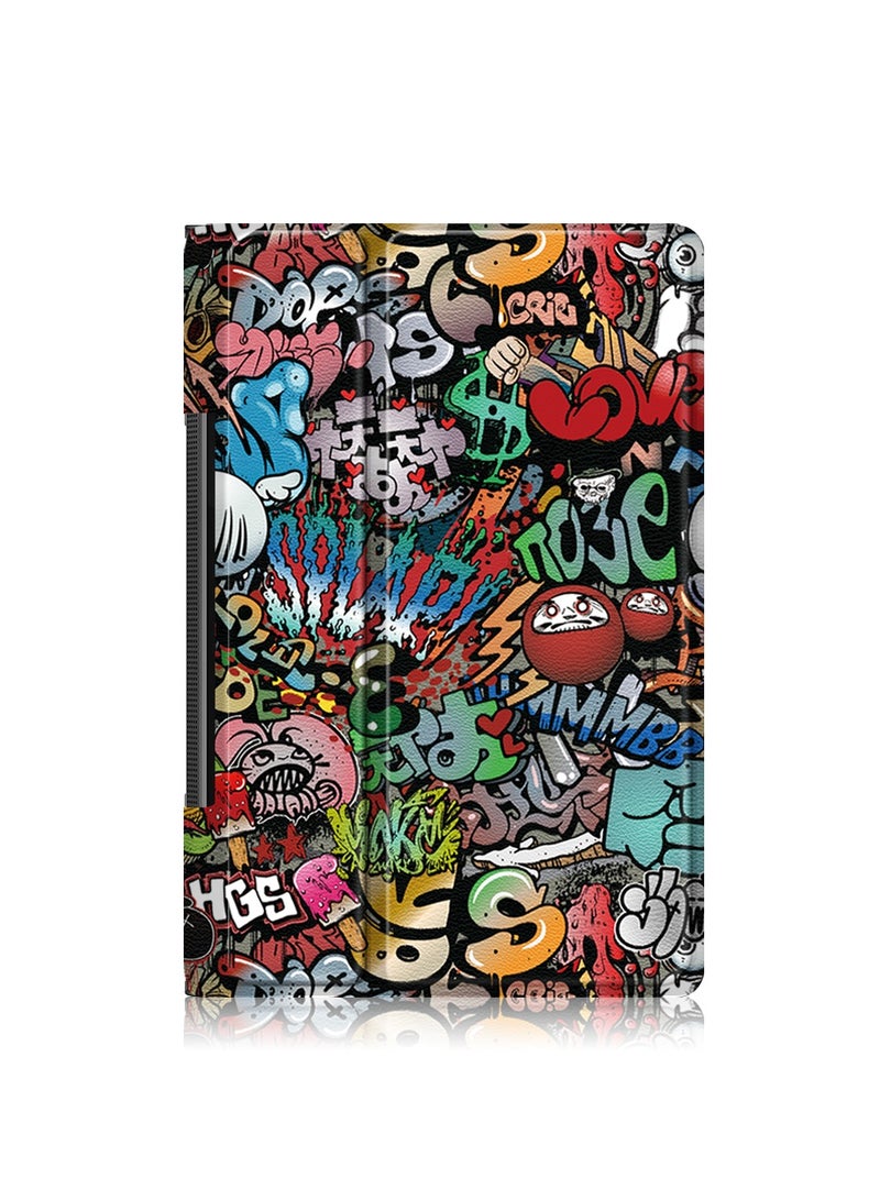 Custer Case for Lenovo Yoga Tab 11" YT-J706F - Ultra-Thin PU-Leather Hard Shell Cover for Lenovo Yoga Tab 11" YT-J706F - (Graffiti) - Image 5