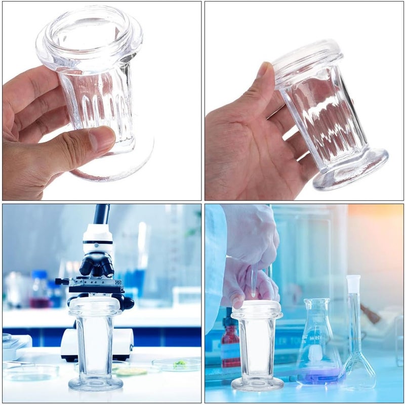 3pcs Glass Lid Staining Jars for Clinical Labs, 60ml Small Coplin Jars with Lid, Holds 5 Microscope Slides for Histology and Cell Sample Staining - Image 3