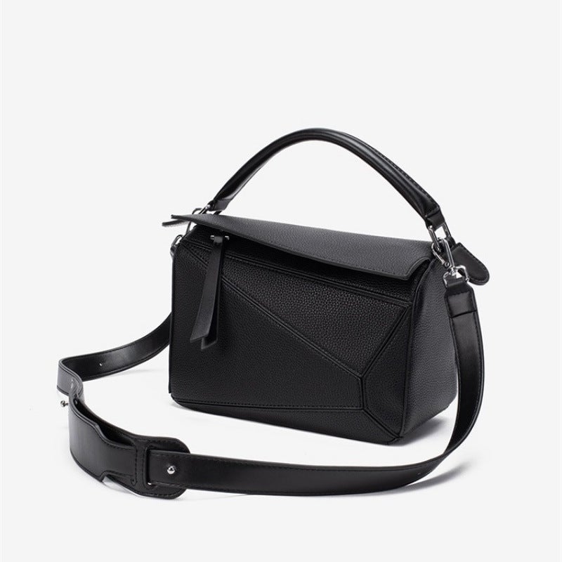 Geometric Bag Pillow Bag Single Shoulder Portable Crossbody Stitching Contrasting Color Women'S Bag Geometric Rhombus Women'S Bag - Image 5
