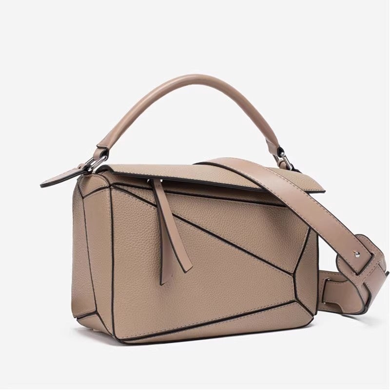 Geometric Bag Pillow Bag Single Shoulder Portable Crossbody Stitching Contrasting Color Women'S Bag Geometric Rhombus Women'S Bag - Image 2